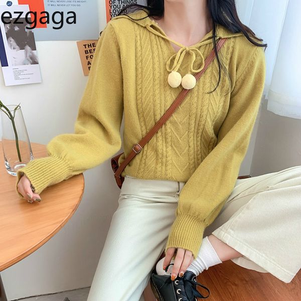 ezgaga sweater women autumn fashion autumn winter turn-down collar japanese outwear student pullover lace up knitwear casual 210430, White;black
ezgaga sweater women autumn fashion autumn winter turn-down collar japanese outwear student pullover lace up knitwear casual 210430, White;black