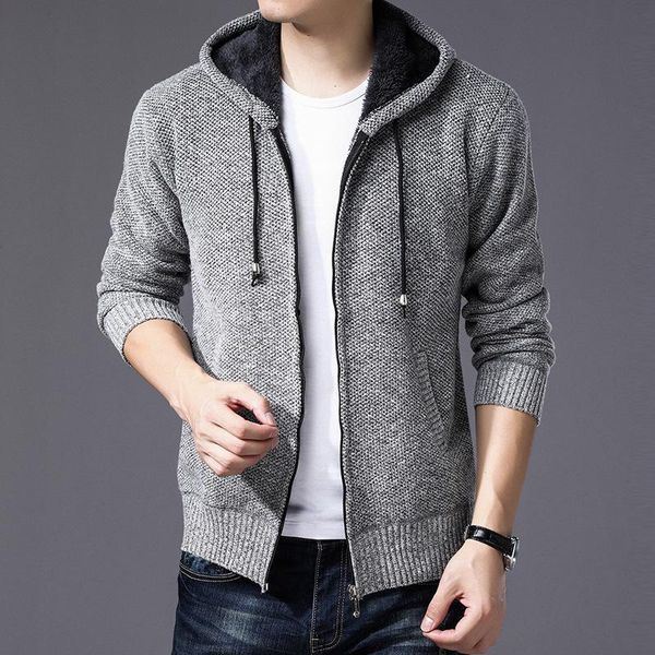 men's sweaters sweater coat 2021 autumn winter thick warm hooded wool cardigan jumpers zipper fleece men, White;black
men's sweaters sweater coat 2021 autumn winter thick warm hooded wool cardigan jumpers zipper fleece men, White;black