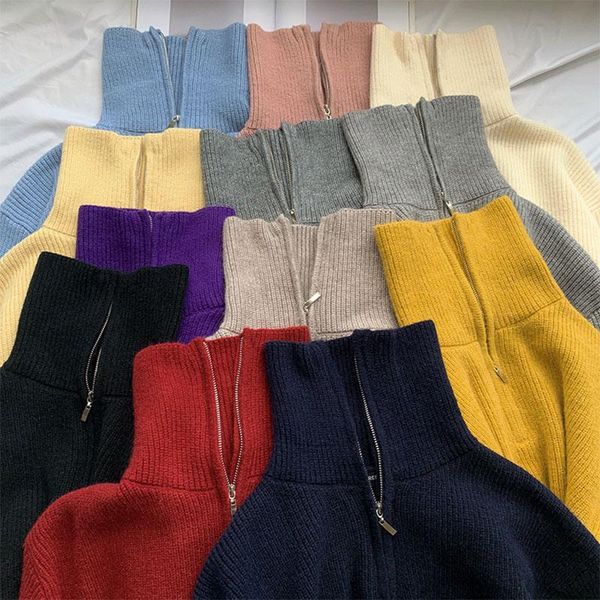 women's sweaters knit turtleneck zipper pullover sweater autumn warm long sleeve knitted jumper female 2021 winter lady causal, White;black
women's sweaters knit turtleneck zipper pullover sweater autumn warm long sleeve knitted jumper female 2021 winter lady causal, White;black