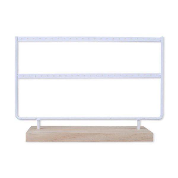 jewelry pouches, bags 46-hole 2 layers metal rack wooden black white ear studs earring storage display holder organizer, Pink;blue
jewelry pouches, bags 46-hole 2 layers metal rack wooden black white ear studs earring storage display holder organizer, Pink;blue