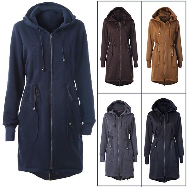 women's hoodies & sweatshirts sweatshirt female 2021 autumn winter plus velvet waist hooded zipper long coat womens clothing, Black
women's hoodies & sweatshirts sweatshirt female 2021 autumn winter plus velvet waist hooded zipper long coat womens clothing, Black