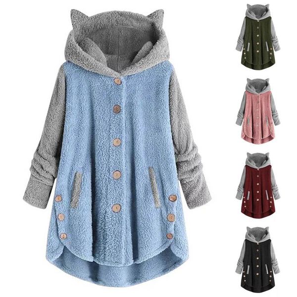 women's jackets plus size fashion cat ear plush sweater casual winter warm hooded coat ladies female streetwear women long sleeve blusa, Black;brown
women's jackets plus size fashion cat ear plush sweater casual winter warm hooded coat ladies female streetwear women long sleeve blusa, Black;brown