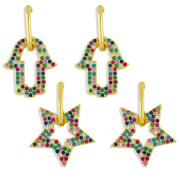 dangle & chandelier flola multicolor fatima hand earrings for women cz cubic zirconia star drop rhinestone gold plated jewelry gifts ersw77, Silver
dangle & chandelier flola multicolor fatima hand earrings for women cz cubic zirconia star drop rhinestone gold plated jewelry gifts ersw77, Silver