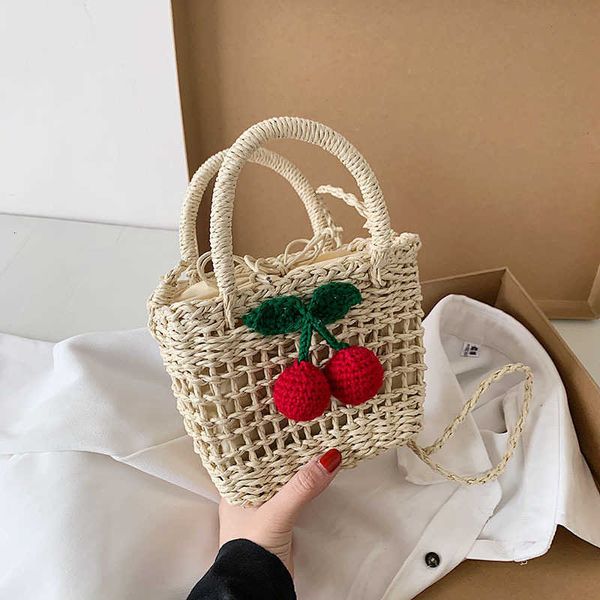 hand woven small women 2021 fashion niche portable straw bag sweet cherry cross bucket bag
hand woven small women 2021 fashion niche portable straw bag sweet cherry cross bucket bag