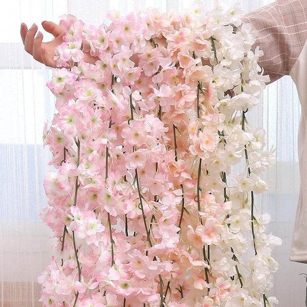decorative flowers & wreaths 1.8m artificial cherry blossom garland fake silk hanging vine for party wedding arch home decor
decorative flowers & wreaths 1.8m artificial cherry blossom garland fake silk hanging vine for party wedding arch home decor