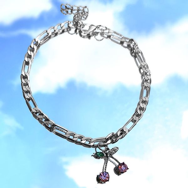2pcs/set retro punk silver color anklet multicolor cherry crystal anklet teen girls summer barefoot beach jewelry, Red;blue
2pcs/set retro punk silver color anklet multicolor cherry crystal anklet teen girls summer barefoot beach jewelry, Red;blue