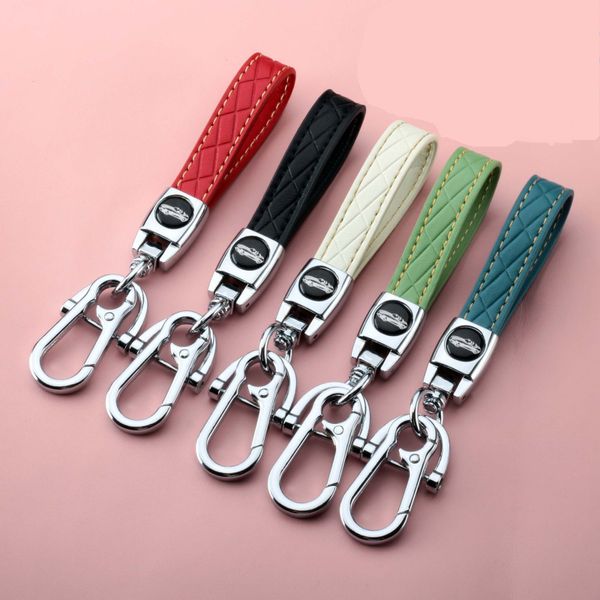 new fashion trend leather keychain bag car key decoration keyrings for man woman lovers, Silver