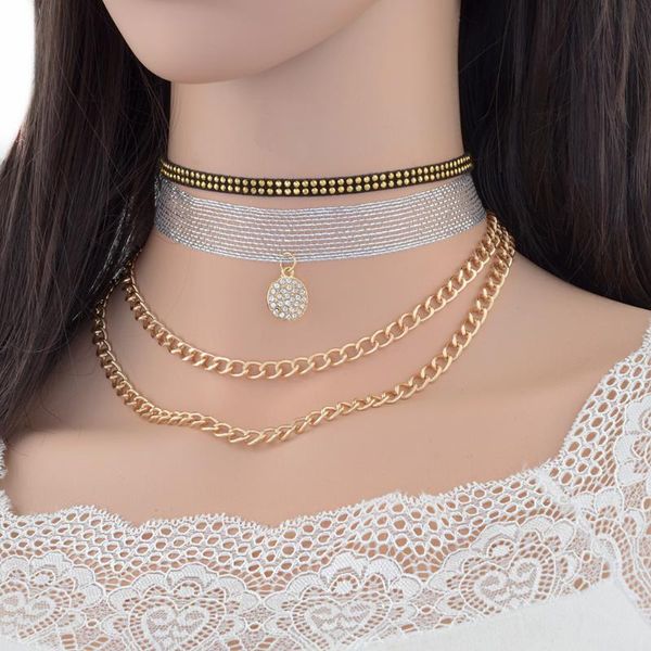 chains beam neck multi-layer necklace alloy european and american fashion cool velvet women, Silver
chains beam neck multi-layer necklace alloy european and american fashion cool velvet women, Silver
