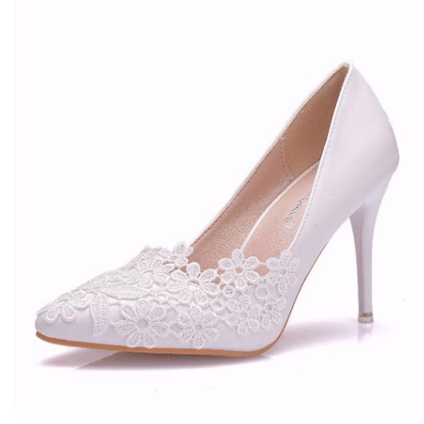 dress shoes high heeled women wedding bridesmaid banquet white lace heels, Black 
dress shoes high heeled women wedding bridesmaid banquet white lace heels, Black