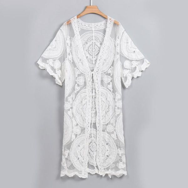 women's swimwear 2021 dress beach white lace summer maxi women half sleeve cover up sunscreen boho bikini beachwear cover-ups, White;black
women's swimwear 2021 dress beach white lace summer maxi women half sleeve cover up sunscreen boho bikini beachwear cover-ups, White;black
