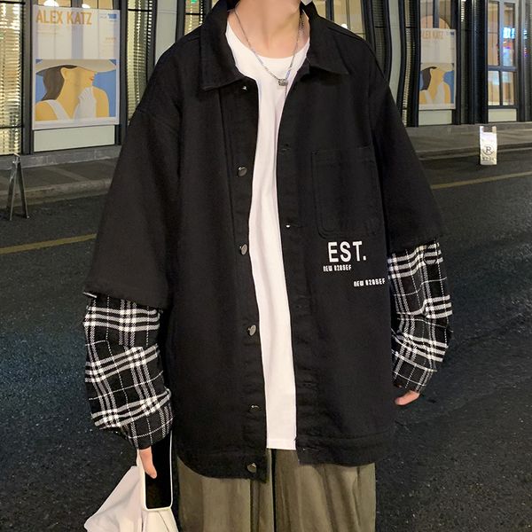 2021 brand denim et men's spring and autumn fashion loose stitching personalized hip hop letter coat top, Black;brown
2021 brand denim et men's spring and autumn fashion loose stitching personalized hip hop letter coat top, Black;brown