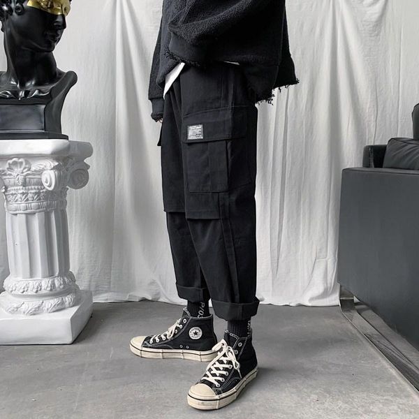men's pants spring and autumn super ins overalls trousers tide brand casual student sports loose straight wide-leg, Black
men's pants spring and autumn super ins overalls trousers tide brand casual student sports loose straight wide-leg, Black