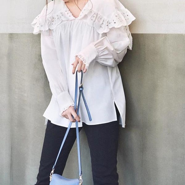 women's blouses & shirts ruffles hollow out turn-down collar long sleeve blouse women office lady elegant loose blusas spring 2021 chic, White
women's blouses & shirts ruffles hollow out turn-down collar long sleeve blouse women office lady elegant loose blusas spring 2021 chic, White
