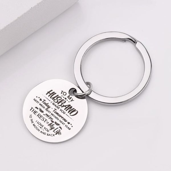 keychains the gift to husband engraved i want you today tomorrow next week year love moon and back keychain, Silver
keychains the gift to husband engraved i want you today tomorrow next week year love moon and back keychain, Silver