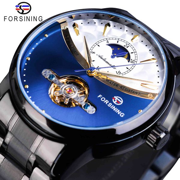 refining automatic watches gentlemen blue moon phase tours mechanical black steel band relogio masculino waterproof clock, Slivery;brown
refining automatic watches gentlemen blue moon phase tours mechanical black steel band relogio masculino waterproof clock, Slivery;brown