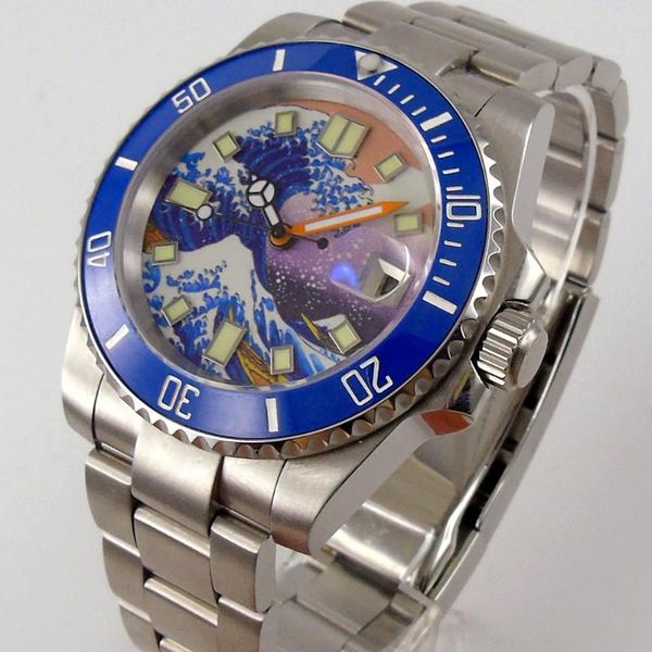 wristwatches 40mm sterile dial sapphire automatic mens wristwatch 24 jewels nh35a movement orange hands glass back ceramic insert, Slivery;brown
wristwatches 40mm sterile dial sapphire automatic mens wristwatch 24 jewels nh35a movement orange hands glass back ceramic insert, Slivery;brown