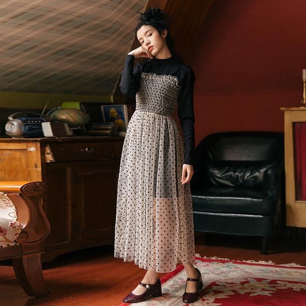 two piece dress 2021 fashion women's clothing two-piece suit polka dot mesh + sweater 2piece set women, White
two piece dress 2021 fashion women's clothing two-piece suit polka dot mesh + sweater 2piece set women, White