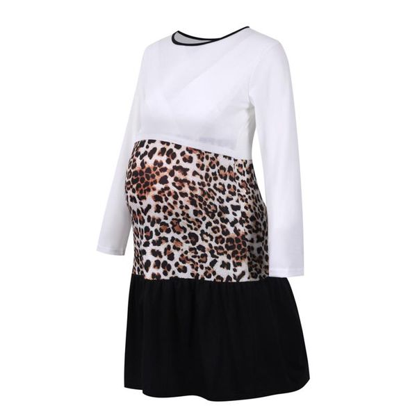 maternity dresses leopard print patchwork long sleeve nursing dress color block breastfeeding cloth, White
maternity dresses leopard print patchwork long sleeve nursing dress color block breastfeeding cloth, White