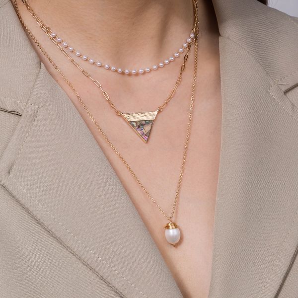 multilayer triangle colorful abalone shell pendant necklace for women pearl beads charm necklace jewelry girl party gift, Silver
multilayer triangle colorful abalone shell pendant necklace for women pearl beads charm necklace jewelry girl party gift, Silver