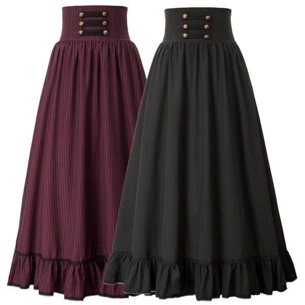 skirts women gothic long maxi skirt high waist ruffled hem a-line elastic vintage skater club party casual fashion, Black
skirts women gothic long maxi skirt high waist ruffled hem a-line elastic vintage skater club party casual fashion, Black