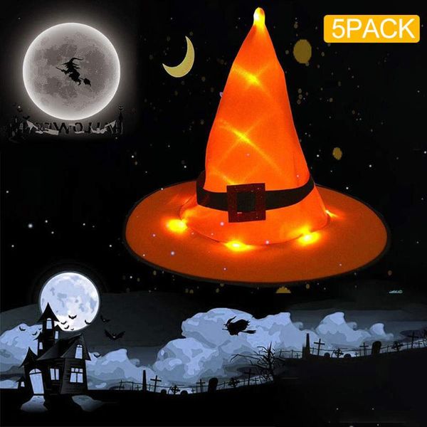 party hats cosplay costume children kids decor 5pcs halloween glowing witch hat led luminous for garden supples
party hats cosplay costume children kids decor 5pcs halloween glowing witch hat led luminous for garden supples