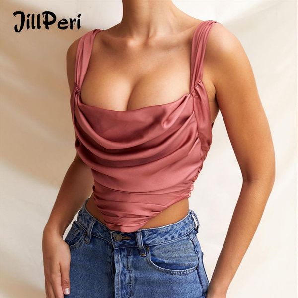 jillperi draped satin corset solid women outfits cowl ne ladies cloth summer fashion ruched crop top, Black;white
jillperi draped satin corset solid women outfits cowl ne ladies cloth summer fashion ruched crop top, Black;white
