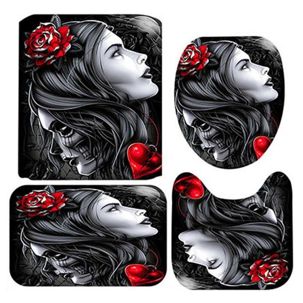 bath accessory set 4pcs/set halloween horror printing waterproof shower curtain carpet toilet mat bathroom rugs drop and wholesale
bath accessory set 4pcs/set halloween horror printing waterproof shower curtain carpet toilet mat bathroom rugs drop and wholesale