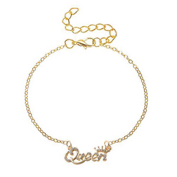 korean queen letter crown pendant bracelet with crystal alloy chain bangle jewelry for women and girls gifts, Black
korean queen letter crown pendant bracelet with crystal alloy chain bangle jewelry for women and girls gifts, Black