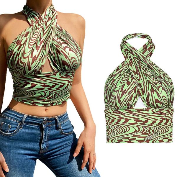 women's tanks & camis 2021 summer criss cross halter , sleeveless abstract striped print cutout crop, White
women's tanks & camis 2021 summer criss cross halter , sleeveless abstract striped print cutout crop, White