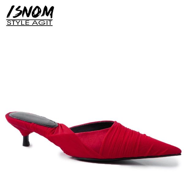 slippers isnom thin med heels woman pointed toe footwear mesh slides shoes female party mules women summer 2021, Black
slippers isnom thin med heels woman pointed toe footwear mesh slides shoes female party mules women summer 2021, Black