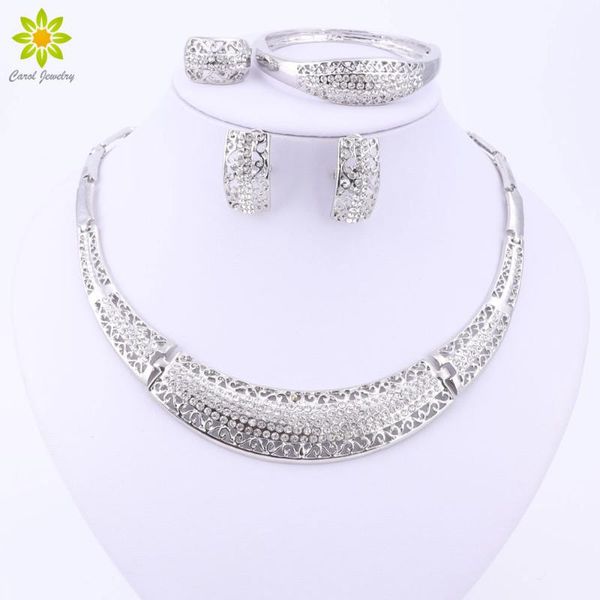 earrings & necklace women bridal blue/red/whitecrystal jewelry sets for wedding party african beads dress accessories set bracelet, Silver
earrings & necklace women bridal blue/red/whitecrystal jewelry sets for wedding party african beads dress accessories set bracelet, Silver