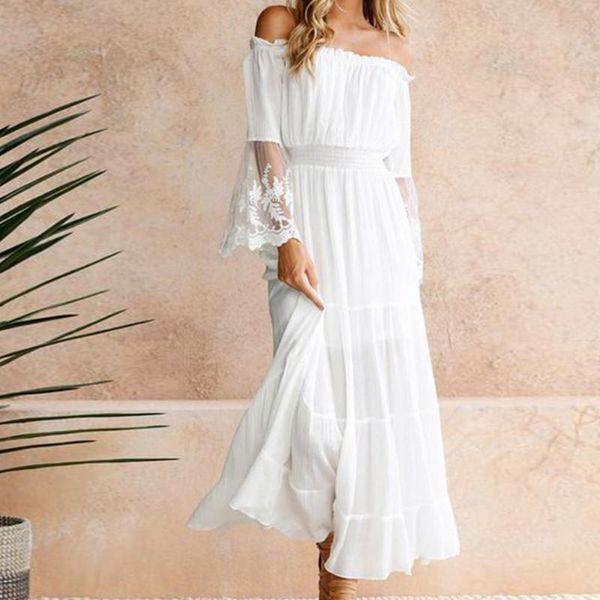casual dresses 2021 female strapless long sleeve sundress women's white beach dress summer loose off shoulder lace boho maxi feme, Black;gray
casual dresses 2021 female strapless long sleeve sundress women's white beach dress summer loose off shoulder lace boho maxi feme, Black;gray