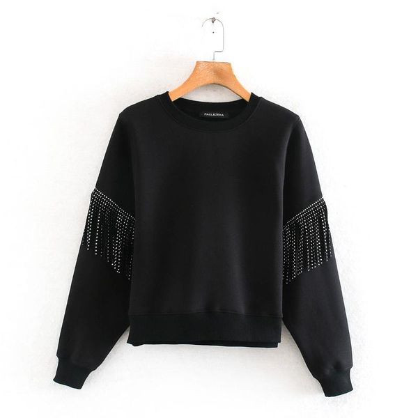 women's hoodies & sweatshirts 2021 in europe american style womens dress light tassels brush-accent hoodie /40, Black
women's hoodies & sweatshirts 2021 in europe american style womens dress light tassels brush-accent hoodie /40, Black