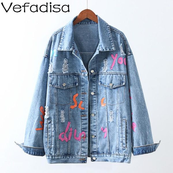 vefadisa women casual coat 2021 spring and autumn denim loose hole outwear letter printed jacket zqy310b women's jackets, Black;brown
vefadisa women casual coat 2021 spring and autumn denim loose hole outwear letter printed jacket zqy310b women's jackets, Black;brown