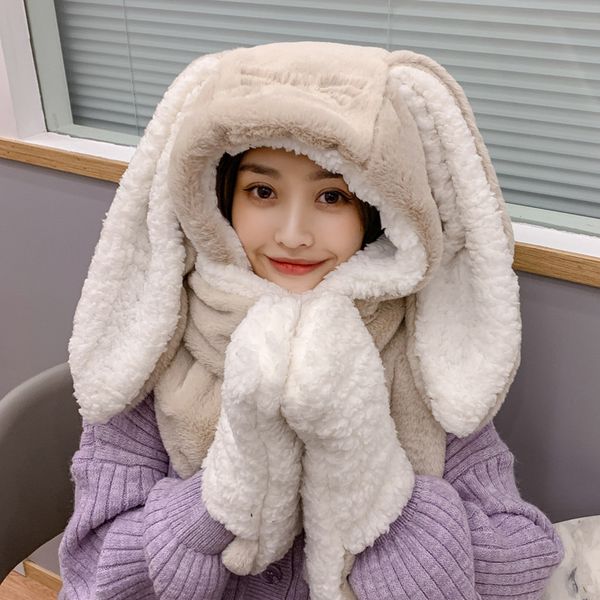visor winter rabbit ears plush three-piece set cute thickening warm womens all-matching hat scarf gloves three-in-one, Blue;gray
visor winter rabbit ears plush three-piece set cute thickening warm womens all-matching hat scarf gloves three-in-one, Blue;gray