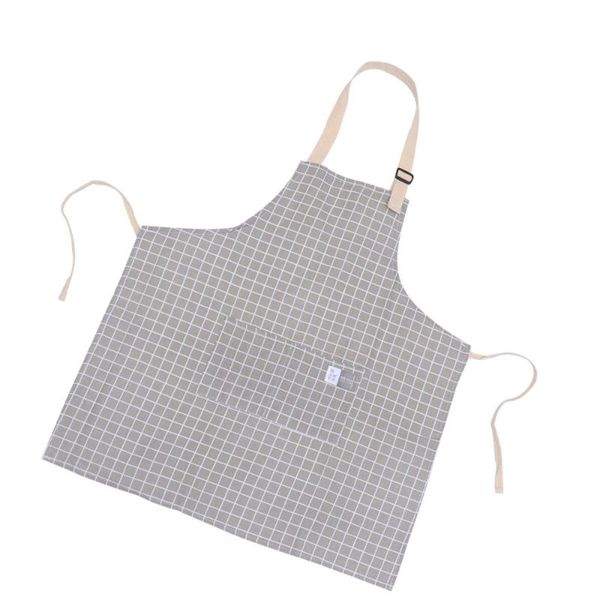 cotton and linen aprons checkered adjustable halter apron with pockets cooking smock (grey)
cotton and linen aprons checkered adjustable halter apron with pockets cooking smock (grey)