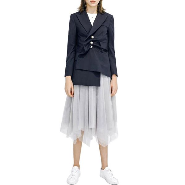 women's suits & blazers ael pearl button irregular woman single piece suit wrinkle modeling 2021 fashion casual hight quality femme jac, White;black
women's suits & blazers ael pearl button irregular woman single piece suit wrinkle modeling 2021 fashion casual hight quality femme jac, White;black