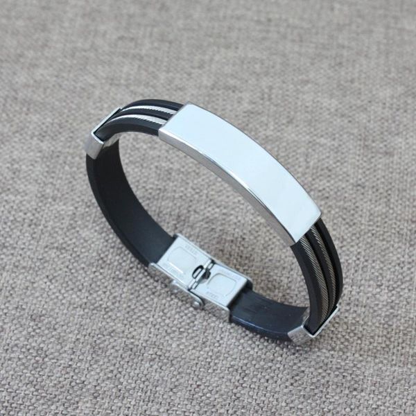 charm bracelets men bracelet double-layer stainless steel wire black silicone cool man casual trend male jewelry accessories, Golden;silver
charm bracelets men bracelet double-layer stainless steel wire black silicone cool man casual trend male jewelry accessories, Golden;silver