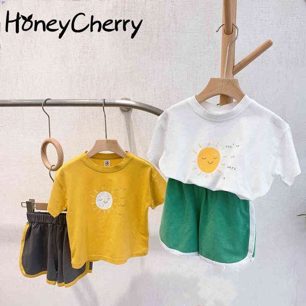summer children's set boy cotton cartoon casual t-shirt + shorts two-piece baby girl clothes 210515, White
summer children's set boy cotton cartoon casual t-shirt + shorts two-piece baby girl clothes 210515, White