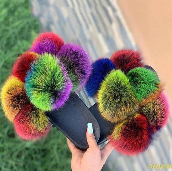 women arrival lovely pom fur slides real slippers fluffy flip flops shoes drop, Black
women arrival lovely pom fur slides real slippers fluffy flip flops shoes drop, Black