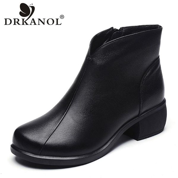 boots drkanol fashion autumn winter women ankle genuine leather side zipper thick heel warm shoes botas mujer black
boots drkanol fashion autumn winter women ankle genuine leather side zipper thick heel warm shoes botas mujer black
