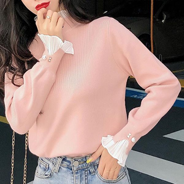 women's sweaters chiffon ruffle knitted turtleneck women pullovers 2021 fall winter korean fashion christmas elegant vintage soft black, White;black
women's sweaters chiffon ruffle knitted turtleneck women pullovers 2021 fall winter korean fashion christmas elegant vintage soft black, White;black
