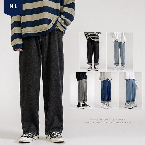 men's jeans fashion loose straight casual wide leg pants cowboy mans streetwear korean hip hop trousers 5 colors, Blue
men's jeans fashion loose straight casual wide leg pants cowboy mans streetwear korean hip hop trousers 5 colors, Blue