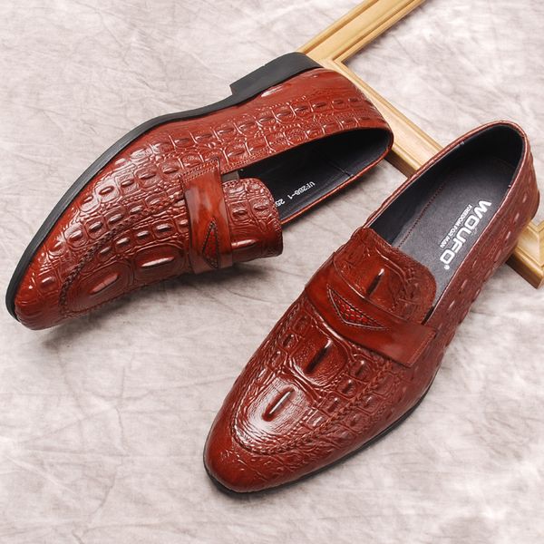 Luxury Mens Dress Shoes Genuine Leather Italian Casual Loafer Shiny Black Wine Red Slip On Wedding Party Formal Shoes For Men
Luxury Mens Dress Shoes Genuine Leather Italian Casual Loafer Shiny Black Wine Red Slip On Wedding Party Formal Shoes For Men
