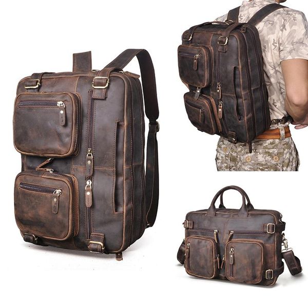 briefcases crazy horse leather men's designer wine multi-purpose backpack maletin business briefcase 15" laptote portfolio bag 991
briefcases crazy horse leather men's designer wine multi-purpose backpack maletin business briefcase 15" laptote portfolio bag 991