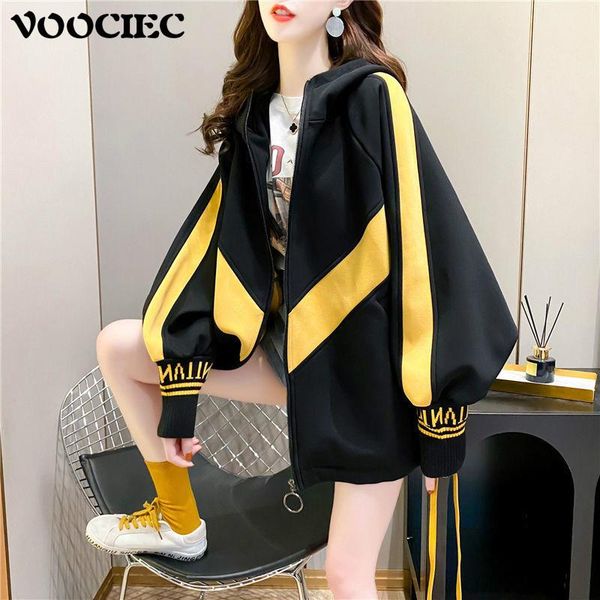 autumn and winter warm women's cotton jacket harajuku girl casual sports style stitching contrast color hooded long coat jackets, Black;brown
autumn and winter warm women's cotton jacket harajuku girl casual sports style stitching contrast color hooded long coat jackets, Black;brown