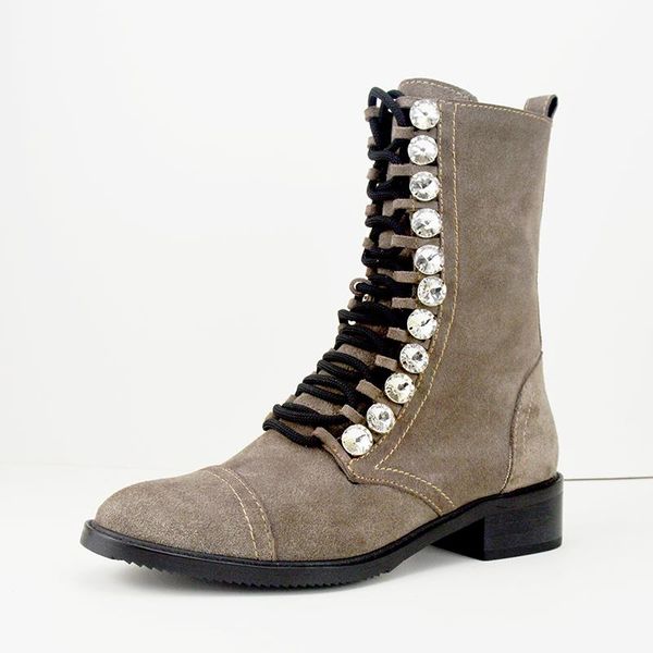 boots fashion designer cow leather crystal eyelet woman rhinestone ankle low square heel zipper motorcycle, Black
boots fashion designer cow leather crystal eyelet woman rhinestone ankle low square heel zipper motorcycle, Black
