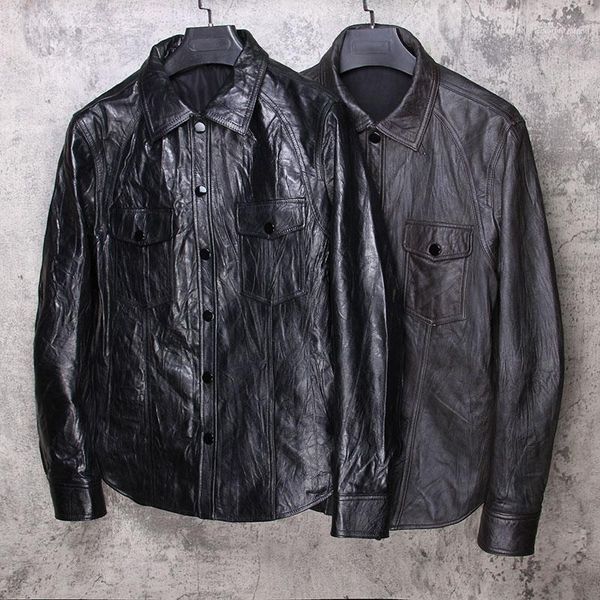 men's leather & faux 2021 black men slim fit leahter plus size xxxl genuine thin sheepskin russian spring single breasted natural shirt
men's leather & faux 2021 black men slim fit leahter plus size xxxl genuine thin sheepskin russian spring single breasted natural shirt