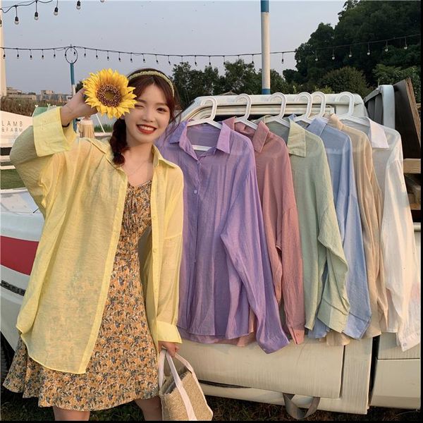 womens shirt women thin cotton summer shirts blouses full sleeve simple casual solid for female, White
womens shirt women thin cotton summer shirts blouses full sleeve simple casual solid for female, White
