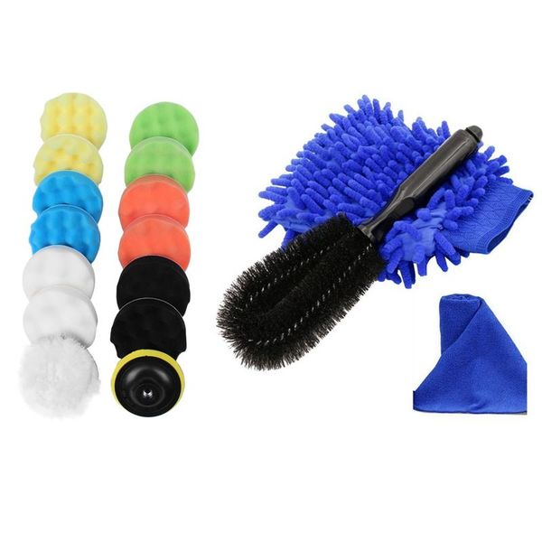 care products 15x 4inch polishing waxing buffing woolen and sponge pads kit car wheel cleanning brush, component brush
care products 15x 4inch polishing waxing buffing woolen and sponge pads kit car wheel cleanning brush, component brush